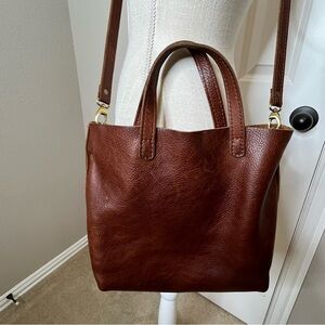Portland Leather Classic Elegant Brown/Nutmeg  Leather Tote Bag